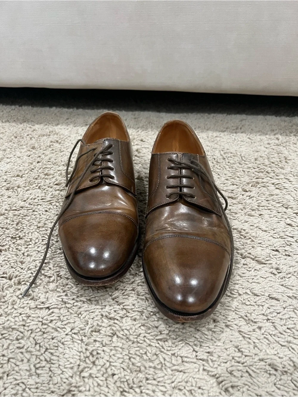 Suitsupply Brown Leather Cap-Toe Derbys size 9